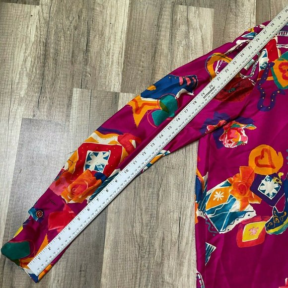 Louis Feraud Set Womens Pink Long Sleeve Collared Button Up Shirt Top Size 12 - Picture 11 of 12